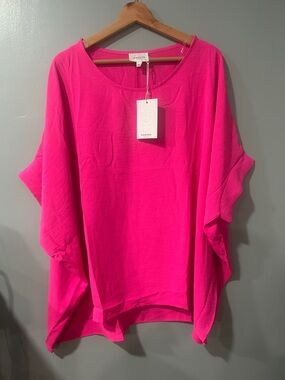 Andree Vibrant Pink Flowing Dolman Tunic